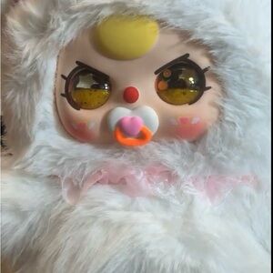 Baby three AI 800% white cat with paci